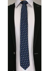 Stylowy Krawat Męski, MOTYW FLORYSTYCZNY, - 6 cm - Angelo di Monti, Granatowy. Kolor: niebieski. Wzór: kwiaty. Styl: elegancki #2