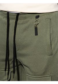 Ombre Clothing - Spodnie męskie dresowe joggery P901 - khaki - XXL. Kolor: brązowy. Materiał: dresówka