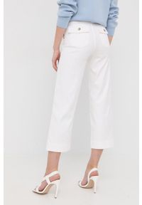 Spanx spodnie damskie kolor biały proste high waist. Okazja: na co dzień. Stan: podwyższony. Kolor: biały. Materiał: tkanina. Styl: casual #2