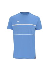 TECNIFIBRE - Koszulka tenisowa męska z krótkim rekawem Tecnifibre Team Tech Tee azur. Kolor: wielokolorowy, biały, niebieski. Długość rękawa: krótki rękaw. Długość: krótkie. Sport: tenis