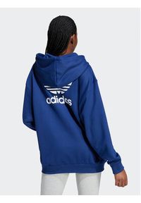 Adidas - adidas Bluza adicolor Trefoil IP0584 Niebieski Oversize. Kolor: niebieski. Materiał: bawełna, syntetyk #3