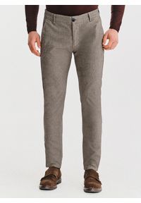 Pako Lorente - PAKO LORENTE - Brązowe spodnie chino. Kolor: brązowy. Materiał: bawełna, poliester, elastan. Sezon: zima, jesień #1