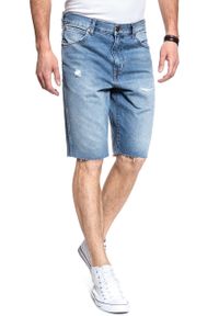 Wrangler - KRÓTKIE SPODENKI WRANGLER DENIM SHORT BLUE LAND W14CGW15W. Materiał: denim. Długość: krótkie #10