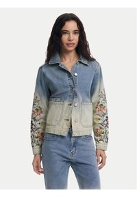 Desigual Kurtka jeansowa Houston 25SWED06 Niebieski Regular Fit. Kolor: niebieski. Materiał: bawełna #1