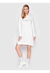 Calvin Klein Jeans Sukienka dzianinowa J20J218343 Biały Regular Fit. Kolor: biały. Materiał: bawełna #2