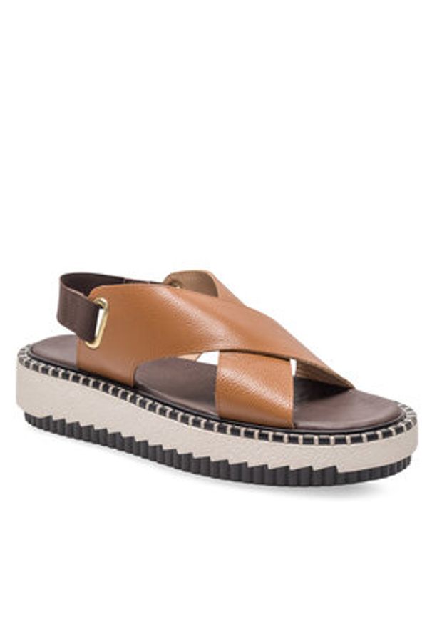 Badura Sandały BEKI-01W3-003 Brązowy. Kolor: brązowy. Materiał: skóra