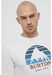 Burton T-shirt bawełniany kolor biały z nadrukiem. Okazja: na co dzień. Kolor: biały. Materiał: bawełna. Wzór: nadruk. Styl: casual #2