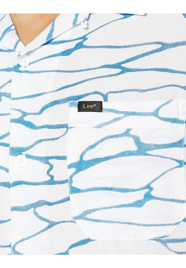Lee - LEE SS RESORT SHIRT MĘSKA KOSZULA MATERIAŁOWA WHITE CANVAS L67PQJRR 112116926. Materiał: materiał