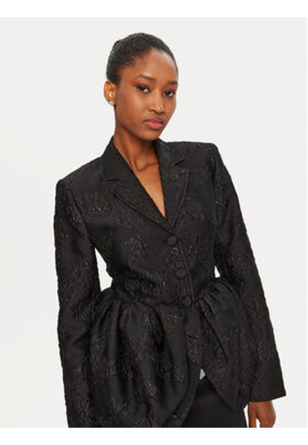 ROTATE Marynarka 113600100 Czarny Slim Fit. Kolor: czarny. Materiał: syntetyk