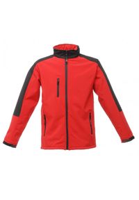Regatta - Męski Softshell Hydroforce Professional. Kolor: czarny, czerwony, wielokolorowy. Materiał: softshell