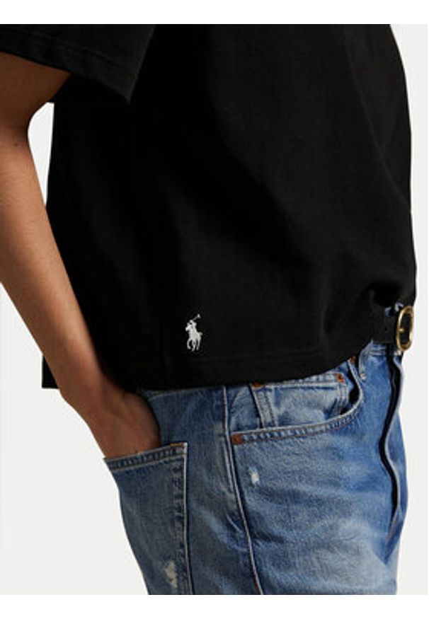 Polo Ralph Lauren T-Shirt 211967106002 Czarny Relaxed Fit. Typ kołnierza: polo. Kolor: czarny. Materiał: bawełna