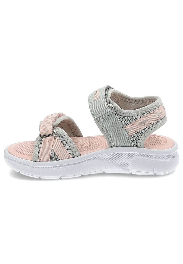 KangaRoos - Szare Sandały Kangaroos Wygodne Buty Dziecięce. Okazja: na uczelnię. Zapięcie: rzepy. Kolor: szary. Materiał: materiał, skóra. Styl: sportowy