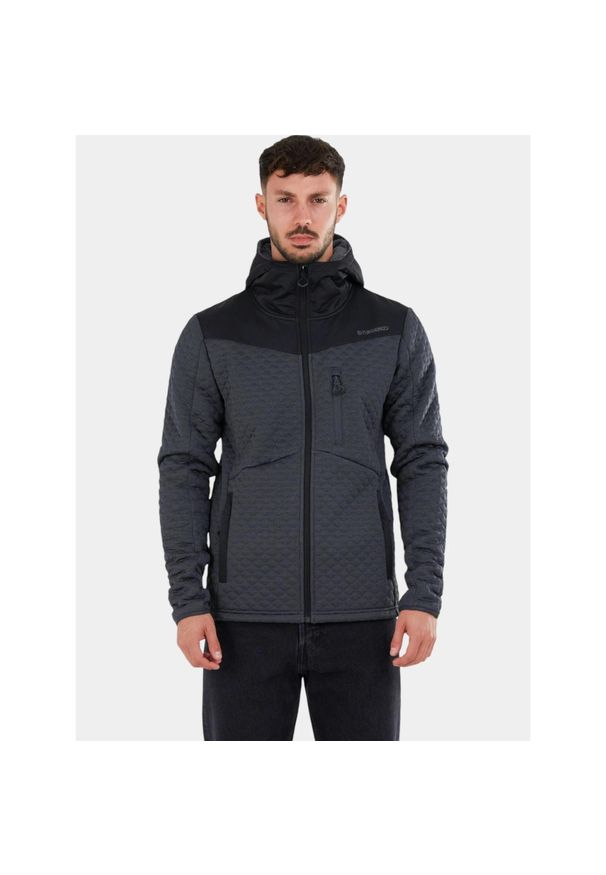 FUNDANGO - Bluza Polarowa Męska Fundango Ashford. Kolor: czarny, szary, wielokolorowy. Materiał: polar. Sport: turystyka piesza