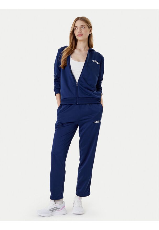 Adidas - adidas Dres Essentials Linear JD2696 Granatowy Slim Fit. Kolor: niebieski. Materiał: syntetyk