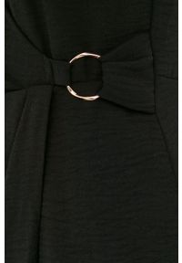 Morgan sukienka kolor czarny mini prosta. Kolor: czarny. Materiał: tkanina. Długość rękawa: krótki rękaw. Typ sukienki: proste. Długość: mini