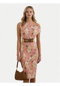 Lauren Ralph Lauren - LAUREN RALPH LAUREN Sukienka koktajlowa 250964083001 Różowy Slim Fit. Kolor: różowy. Materiał: syntetyk. Styl: wizytowy