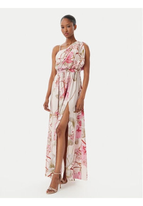 Rinascimento Sukienka wieczorowa CFC0019854002 Beżowy Regular Fit. Kolor: beżowy. Materiał: syntetyk. Styl: wizytowy