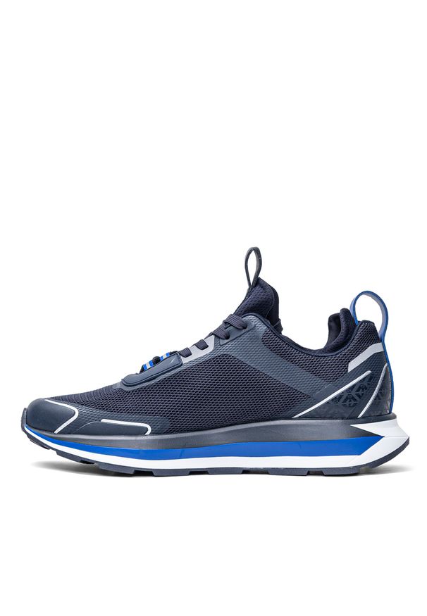 Sneakersy męskie granatowe EA7 Emporio Armani X8X089 XK234 Q647. Okazja: do pracy, na spacer, na co dzień. Kolor: niebieski. Sport: turystyka piesza