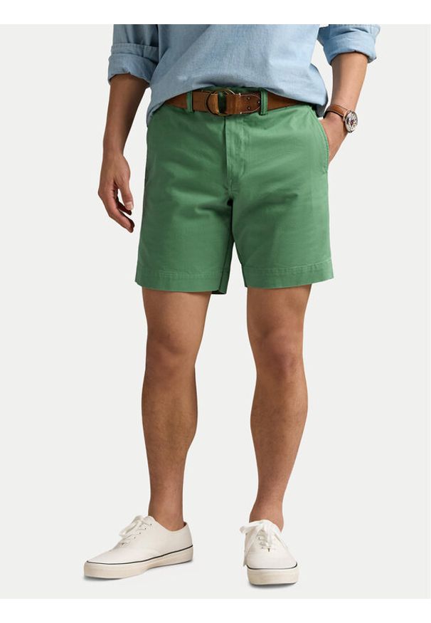 Polo Ralph Lauren Szorty materiałowe 710799213048 Zielony Straight Fit. Kolor: zielony. Materiał: bawełna