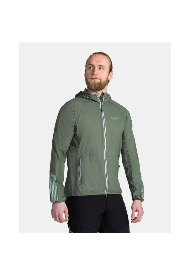 Męska kurtka outdoorowa lub do biegania Kilpi ROSA-M. Kolor: zielony. Materiał: nylon