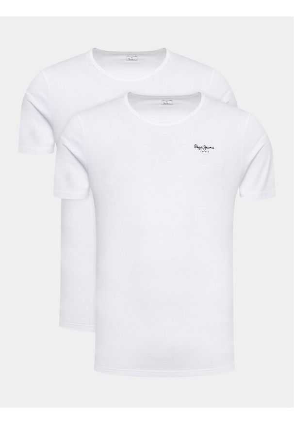 Pepe Jeans Komplet t-shirtów Pepe Tshirt 2P PMU10976 Biały Regular Fit. Kolor: biały. Materiał: bawełna