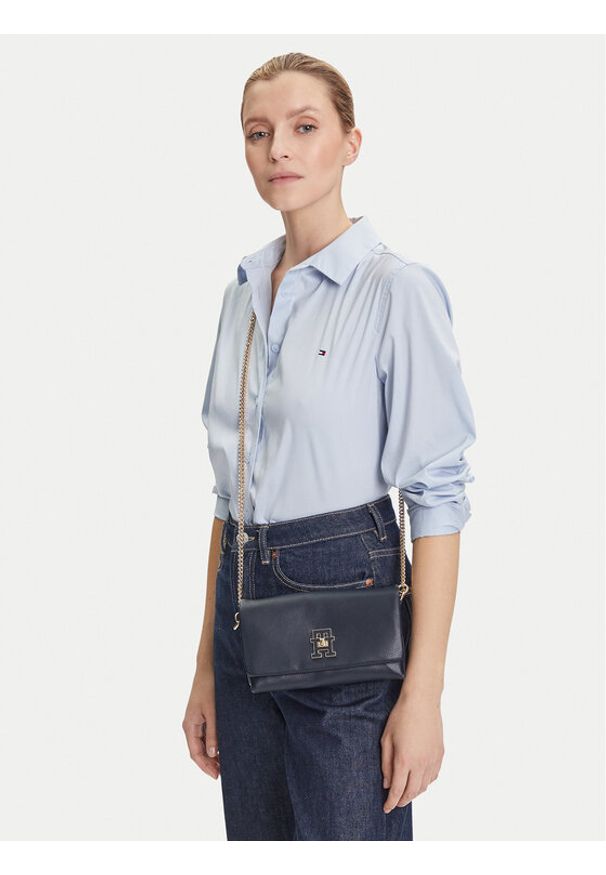 TOMMY HILFIGER - Tommy Hilfiger Torebka Th Modern Mini Crossover AW0AW17462 Granatowy. Kolor: niebieski. Materiał: skórzane