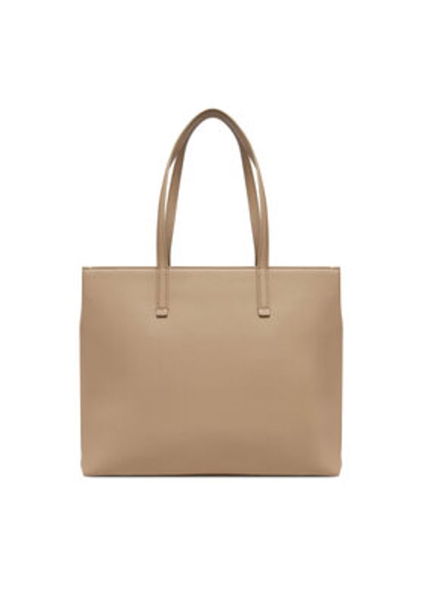 Calvin Klein Torebka Ck Must Medium Shopper W/Pocket K60K613019 Beżowy. Kolor: beżowy. Materiał: skórzane