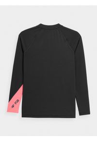 4f - Longsleeve do pływania z filtrem UV damski. Kolor: czarny. Materiał: dzianina, skóra