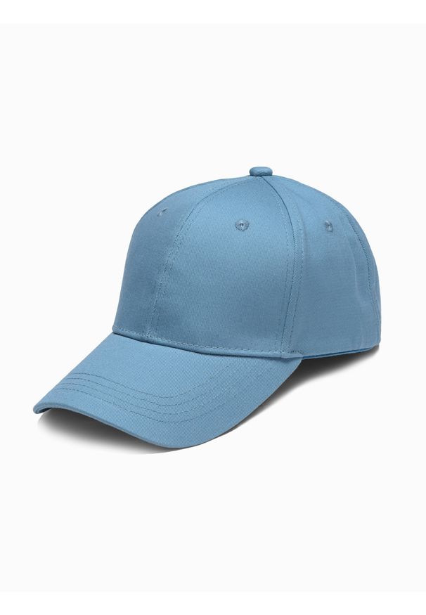 Ombre Clothing - Czapka męska z daszkiem - niebieska V7. Kolor: niebieski. Materiał: bawełna. Styl: klasyczny