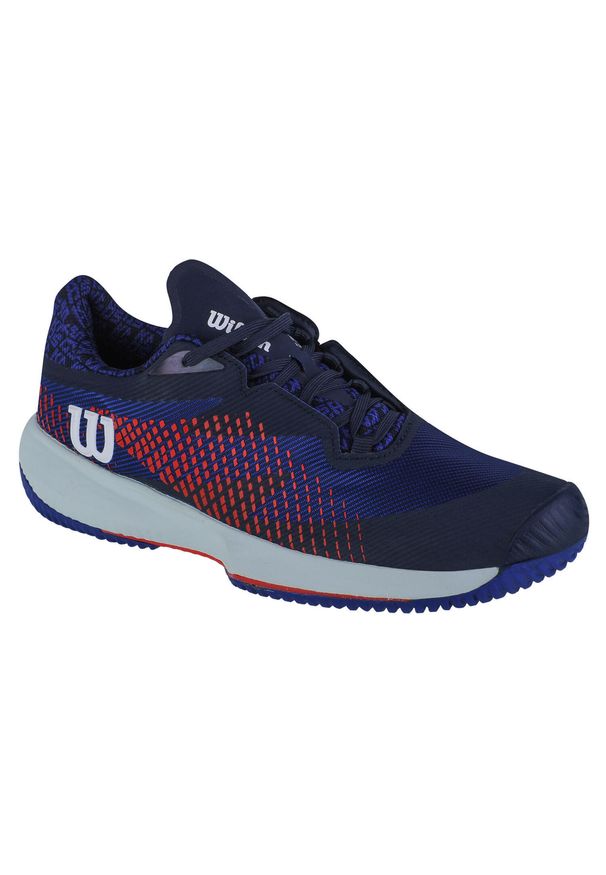 Buty do tenisa męskie, Wilson Kaos Swift 1.5. Zapięcie: sznurówki. Kolor: niebieski. Materiał: guma, materiał, tkanina. Szerokość cholewki: normalna. Sport: tenis