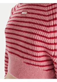 Tommy Jeans Sweter Badge DW0DW21677 Różowy Regular Fit. Kolor: różowy. Materiał: syntetyk #3