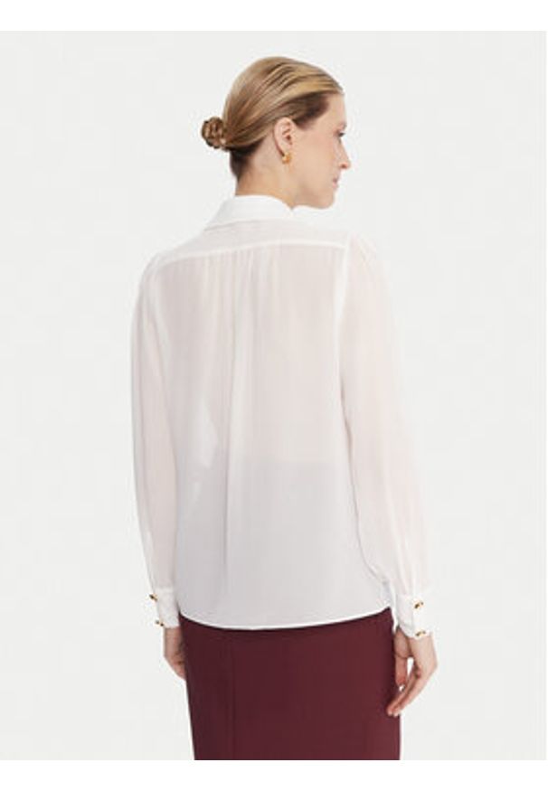 Elisabetta Franchi Bluzka CA-133-57E2-V400 Biały Regular Fit. Kolor: biały. Materiał: syntetyk