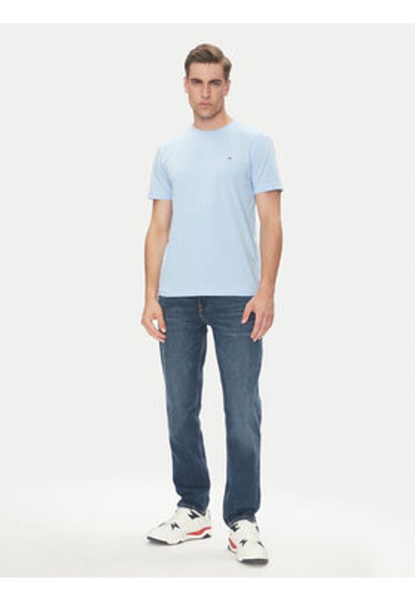 TOMMY HILFIGER - Tommy Hilfiger T-Shirt UM0UM03362 Błękitny Regular Fit. Kolor: niebieski. Materiał: bawełna