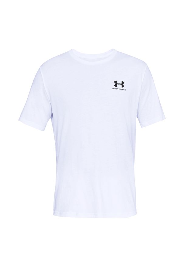 Koszulka sportowa męska Under Armour Left Chest Logo. Kolor: wielokolorowy, biały, czarny. Sport: fitness