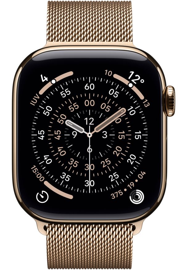 APPLE - Smartwatch Apple Watch 11 42 mm GPS + Cellular Milanese loop złoty tytan Zegarek Series 11 GPS+Cell MF8Y4ET/A (195950472479). Rodzaj zegarka: smartwatch. Kolor: złoty