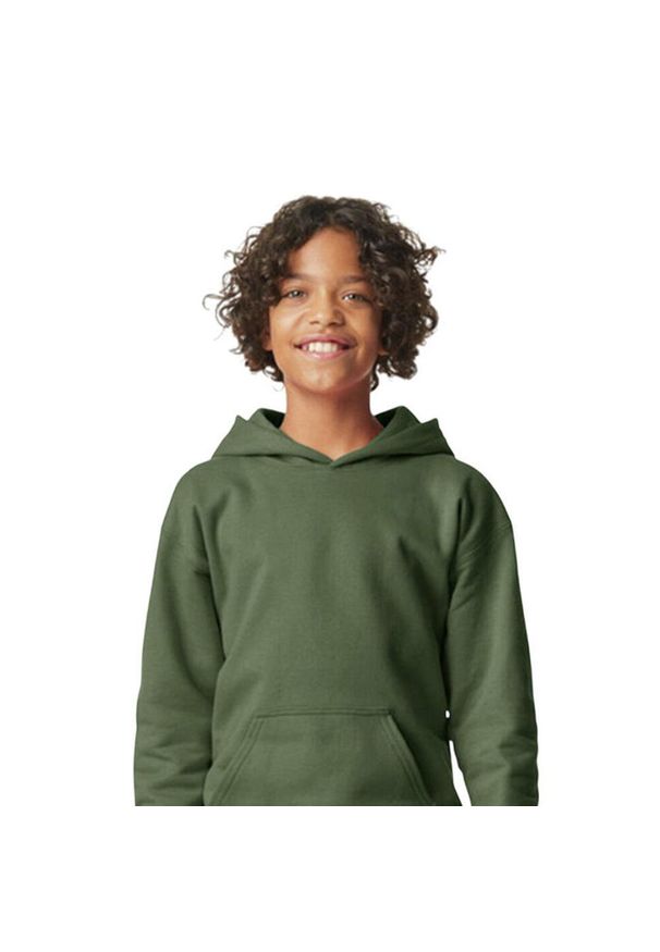 GILDAN - Bluza Dziecięca Softstyle Plain Fleece Midweight Hoodie. Kolor: zielony