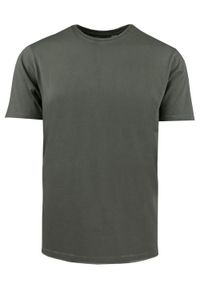 Męski T-Shirt -Brave Soul- Delikatny Efekt Sprania Tkaniny - Khaki. Okazja: na co dzień. Kolor: brązowy. Materiał: bawełna. Sezon: lato, wiosna. Styl: casual #1