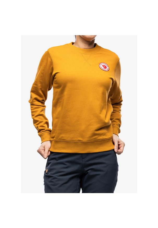 Fjällräven - Bluza bawełniana damska Fjallraven 1960 Logo Badge Sweater W. Kolor: brązowy. Materiał: bawełna