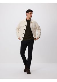 Reserved - Spodnie chino slim fit - czarny. Kolor: czarny. Materiał: tkanina, bawełna