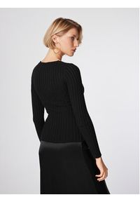 Simple Bluzka SWD511-01 Czarny Slim Fit. Kolor: czarny. Materiał: wiskoza