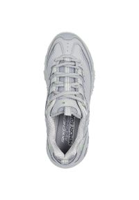 skechers - Adidasy Skechers D'lites-chromatic, Kobiety. Kolor: szary. Materiał: skóra, materiał, syntetyk. Szerokość cholewki: normalna. Sport: turystyka piesza
