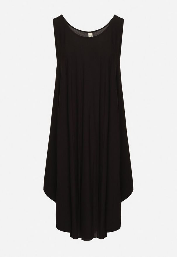 Born2be - Czarna Rozkloszowana Sukienka z Bawełny Tesaxelle. Okazja: na spotkanie biznesowe, na co dzień. Kolor: czarny. Materiał: bawełna. Typ sukienki: proste. Styl: elegancki, casual, biznesowy