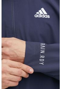 Adidas - adidas kurtka przeciwdeszczowa męska kolor granatowy przejściowa. Okazja: na co dzień. Typ kołnierza: kaptur. Kolor: niebieski. Materiał: materiał. Styl: casual #4