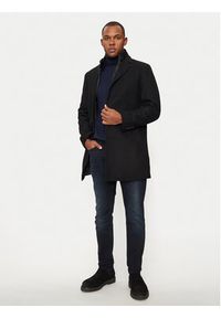 Hechter Paris Płaszcz wełniany 45014 142270 Czarny Regular Fit. Kolor: czarny. Materiał: syntetyk #5