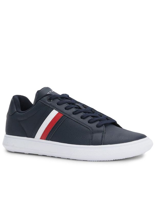 TOMMY HILFIGER - Buty Tommy Hilfiger Corporate Cup FM0FM04275-DW5 - granatowe. Okazja: na co dzień. Kolor: niebieski. Materiał: guma, skóra, nylon, materiał, kauczuk, poliester. Szerokość cholewki: normalna