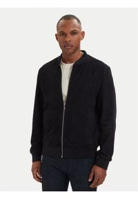 Karl Lagerfeld - KARL LAGERFELD Kurtka skórzana 555011 562411 Granatowy Regular Fit. Typ kołnierza: dekolt w karo. Kolor: niebieski. Materiał: skóra #1