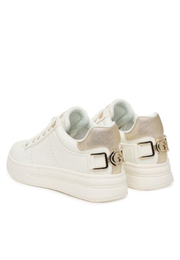 Guess Sneakersy FLPWES ELE12 Biały. Kolor: biały. Materiał: skóra