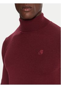 Karl Lagerfeld - KARL LAGERFELD Golf 655058 554399 Bordowy Regular Fit. Typ kołnierza: golf. Kolor: czerwony. Materiał: wełna