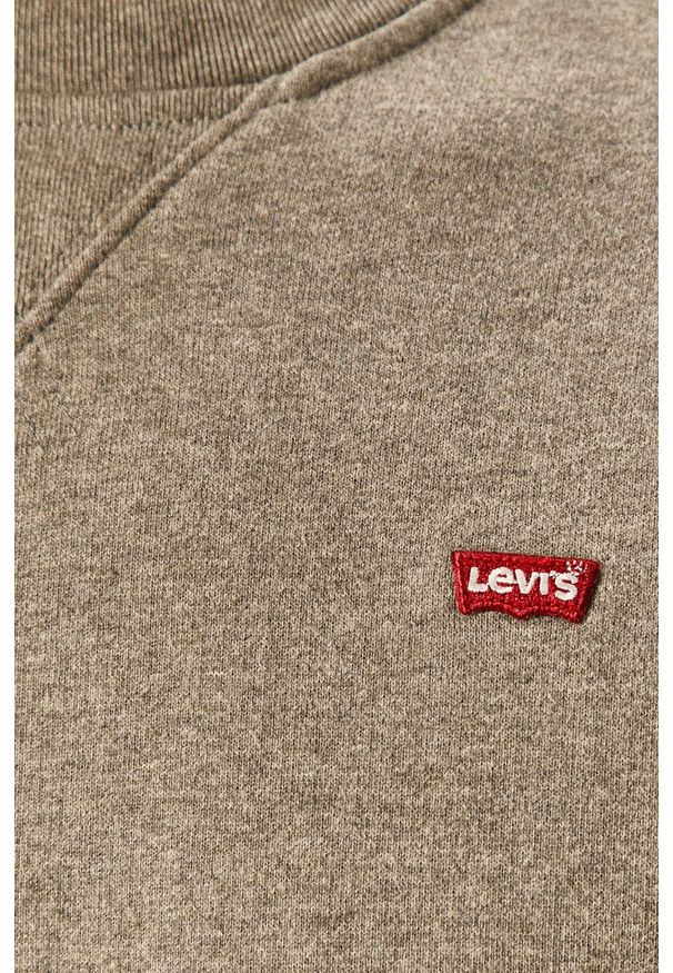Levi's® - Levi's - Bluza. Okazja: na co dzień, na spotkanie biznesowe. Kolor: szary. Materiał: dzianina. Wzór: aplikacja, gładki. Styl: casual, biznesowy