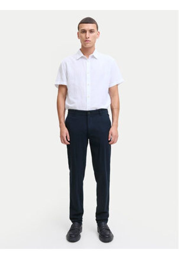 Jack & Jones Chinosy Marco Bowie 12279659 Niebieski Slim Fit. Kolor: niebieski. Materiał: bawełna